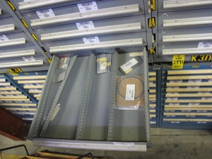 STANLEY VIDMAR HEAVY DUTY 9-DRAWER PARTS CABINET W/ CONTENTS (W-50) LOADING & HANDLING FEE $25-